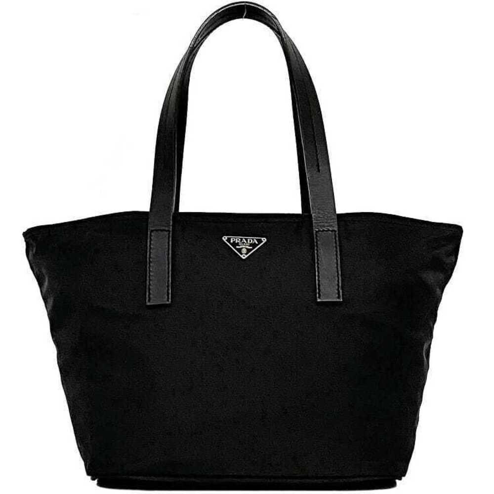 Prada Tote Bag Black Nero Black Tessuto Zipper Triangle Plate Handbag